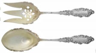 Gorham Luxembourg (Sterling,1893,No Monograms) Salad Set 2 Pc./Solid Piece   Ste