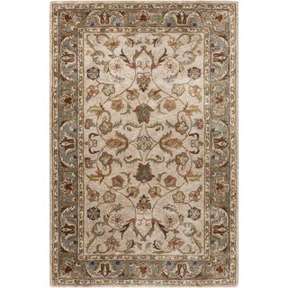 Hand tufted Traditional Olive Oriental Rug (36 X 56)