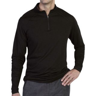 ExOfficio ExO JavaTech Shirt   UPF 15+  Zip Neck  Long Sleeve (For Men)   BLACK (S )
