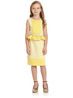 KC Parker by Hartstrings Girls Striped Peplum Dress   Yellow
