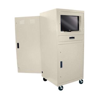 Sandusky Lee Mobile Computer Cabinet   30in.W x 30in.D x 70in.H, Putty, Model#