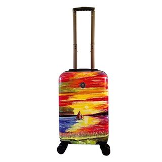 Neocover 20 inch Carry on Sailing Through Sunsets Hardside Spinner Upright Suitcase (MulticolorWeight 6.4 pounds Pockets One (1) large pocket, two (2) small pockets Carrying handle Metal handle with soft rubber grip Impact locking push button aluminum 