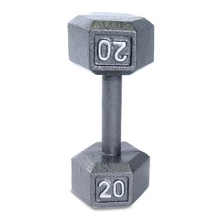 Cap Barbell 20 Lb Grey Cast Iron Hex Dumbbell (Grey Durable constructionHex shape design to prevent the dumbbell from rolling, as well as provide easier storageSemi gloss finish to help prevent rustingMaterials Cast ironDimensions 11 inches high x 5 inc