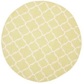 Safavieh Handwoven Moroccan Dhurrie Light Green/ Ivory Wool Area Rug (8 Round)