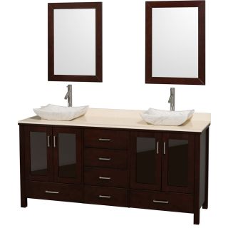 Lucy Double 72 inch Espresso Double Vanity With Mirrors