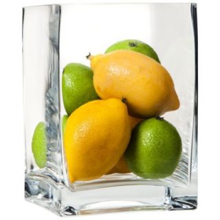 Threshold 4.75x6.75 Square Glass Vase With Lemon and Lime Vase Fillers