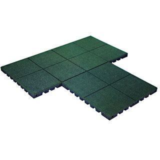 Playfall Playground Green 2.5 inch Safety Surfacing (160 Sq. Ft.) (Terra CottaSuitable for a 6 foot fall heightCovers 160 square feetSlip resistant and minimal maintenanceNumber of tiles 40Weight 20 pounds eachMaterials Recycled RubberDimensions 24 in