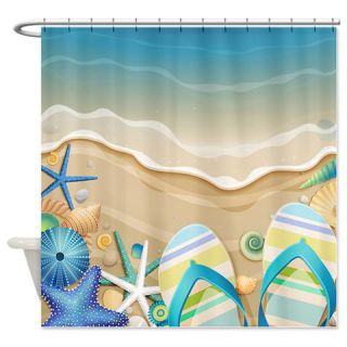  Beach Flipflops Shower Curtain  Use code FREECART at Checkout