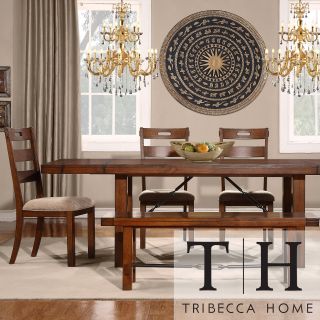 Tribecca Home Swindon Rustic Oak Turnbuckle 6 piece Dining Set