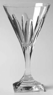 Colle Perla Tagliato Water Goblet   Clear, Sq Base, Cut