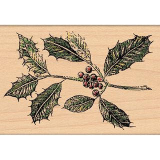 Penny Black Mounted Rubber Stamp 3x4.25 antique Holly (Brown, greenModel PB2191KMaterials WoodDimensions 3.25 inches high x 4.25 inches wide x .75 inches deep )