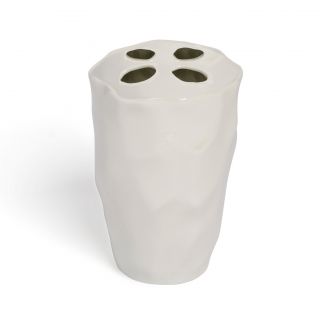 Glazed Porcelain 8 piece Bath Accessory Collection (WhiteMaterials 100 percent fine porcelain with glazed finishDimensionsCotton jar 4.53 inches high x 3.94 inches wide x 3.94 inches deepLotion dispenser 7.68 inches high x 3.03 inches wide x 3.03 inch