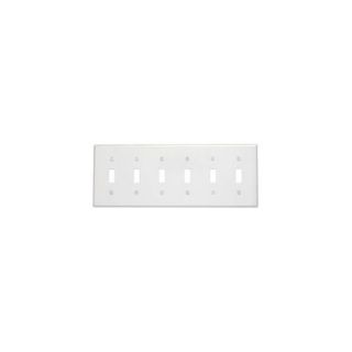Leviton 88036W Electrical Wall Plate, Toggle Switch, 6Gang White