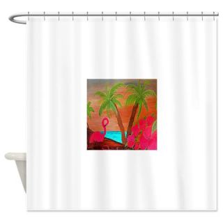 Flamingo in Paradise Art Shower Curtain  Use code FREECART at Checkout