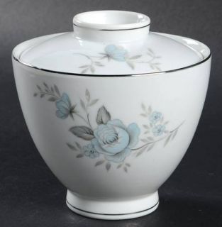 Mikasa Blue Rose Sugar Bowl & Lid, Fine China Dinnerware   Blue Rose & Flowers O
