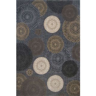 Mystique Chandler Black Medallion Print Area Rug (2 X 77)