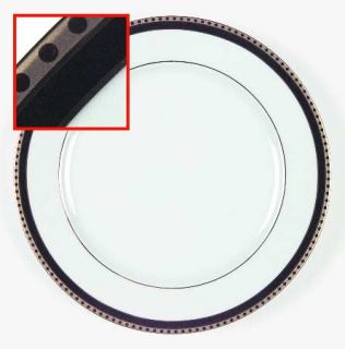 Tiffany Black Band Dinner Plate, Fine China Dinnerware   Black Band,Glossy Dots