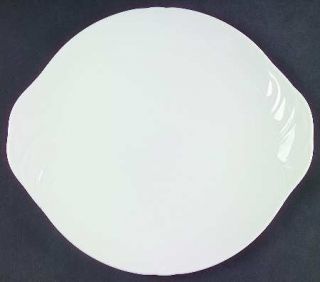 Royal Doulton Profile Handled Cake Plate, Fine China Dinnerware   All White,Embo
