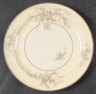 Taylor, Smith & T (TS&T) Moss Rose Salad Plate, Fine China Dinnerware   Pink Flo