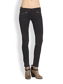 rag & bone/JEAN Ridley Moto Skinny Jeans   Wax Black