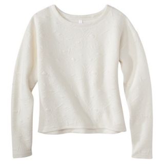 Xhilaration Juniors Textured Sweatshirt   Cream XXL(19)