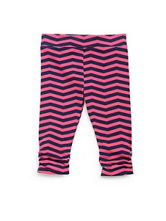 Hartstrings Infants Chevron Stripe Leggings   Pink Navy