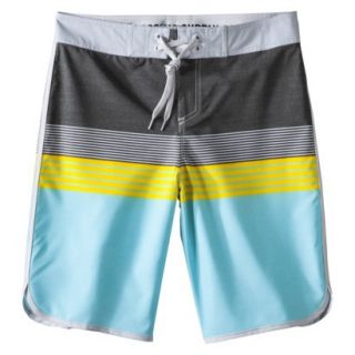 Mossimo Supply Co. Mens 11 Board Shorts   Aqua/Green Stripe 38