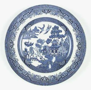Broadhurst Willow Blue Dinner Plate, Fine China Dinnerware   Blue Willow Scene,