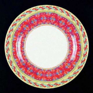 Vista Alegre Bahia Dinner Plate, Fine China Dinnerware   Orange & Blue Design On