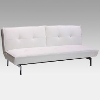 Ameriwood Industries Inc Belle White Faux Leather Convertible Sofa   3163196