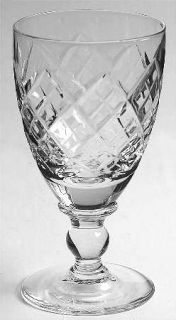 Royal Brierley Rbr13 Wine Glass   Cut Criss Cross Design On Bowl