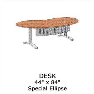 Virco Plateau 84 W Ellipse Executive Desk with Bi Point Legs PTD4484SE
