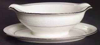 Noritake Sorrento Gravy Boat with Attached Underplate, Fine China Dinnerware   W