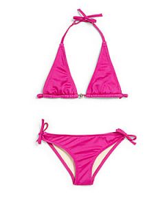 MILLY MINIS Girls Mini Fuji Two Piece Triangle Bikini Set   Pink