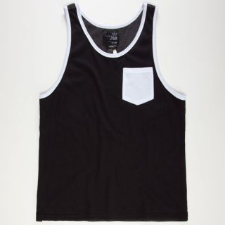 Color Block Mens Pocket Tank Black In Sizes Large, Small, Xx Large,