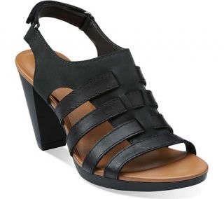 Womens Clarks Jaelyn Millie   Black Leather Sandals