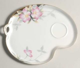 Noritake Azalea Snack Plate, Fine China Dinnerware   Pink,Patent#19322 Or #25262