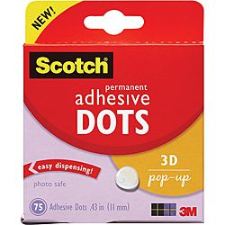 3m 3d Pop up Adhesive Dots (pack Of 75) (ClearDots attach embellishments, photos and other lightweight items to projectsIncludes 75 permanent adhesive dots in dispensing boxPhoto safeMaterials Permanent adhesiveDimensions 11mm dotsImported )
