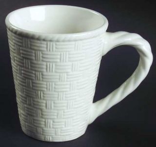 Home Trends Hts9 Mug, Fine China Dinnerware   White Basket Weave Border,Smooth,N