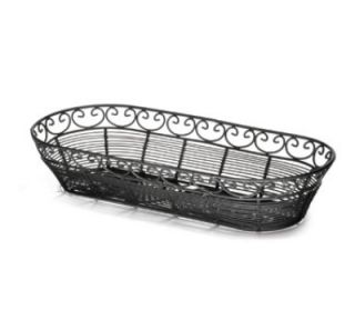 Tablecraft Oblong Mediterranean Collection Basket, 15 x 6.25 x 3 in, Black