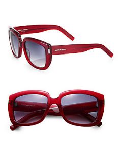 Saint Laurent Sqaure Acetate Sunglasses   Red