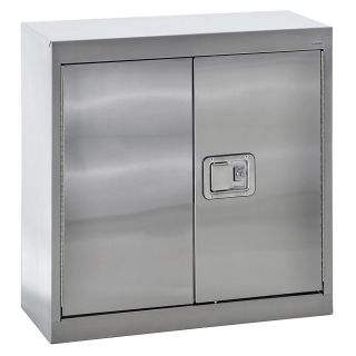 Sandusky Lee Stainless Steel Wall Cabinet   30Wx12Dx30H   Paddle Lock   Stainless Steel