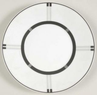 Bernardaud Wiener Bread & Butter Plate, Fine China Dinnerware   Black,Gray & Whi