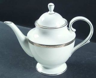 Lenox China Landmark Platinum Teapot & Lid, Fine China Dinnerware   Classics Col