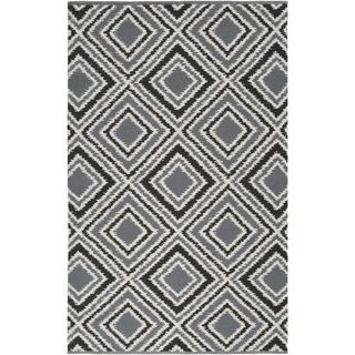 Hand woven Velva Grey Wool Rug (5 X 8)