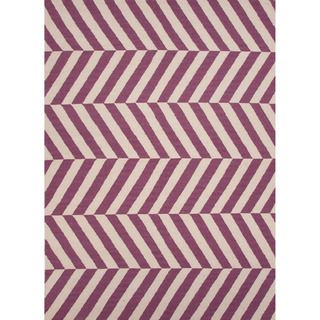 Handmade Flat Weave Stripe Pattern Pink/ Purple Rug (2 X 3)