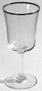 Fostoria Princess Clear (Plat. Trim) Wine Glass   Stem #6123, Clear,  Platinum T