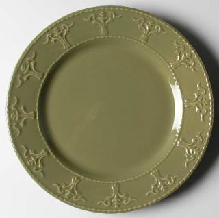  Athena Dark Green Dinner Plate, Fine China Dinnerware   Dark Green,Embo