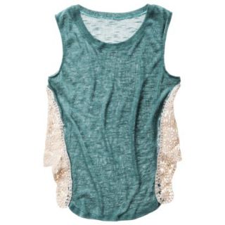 Mossimo Supply Co. Juniors Side Crochet Tank   Teal XS