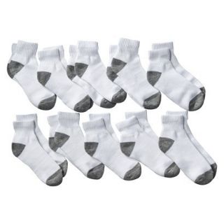 Boys Cherokee White 10 pk Ankle Socks 9 2.5